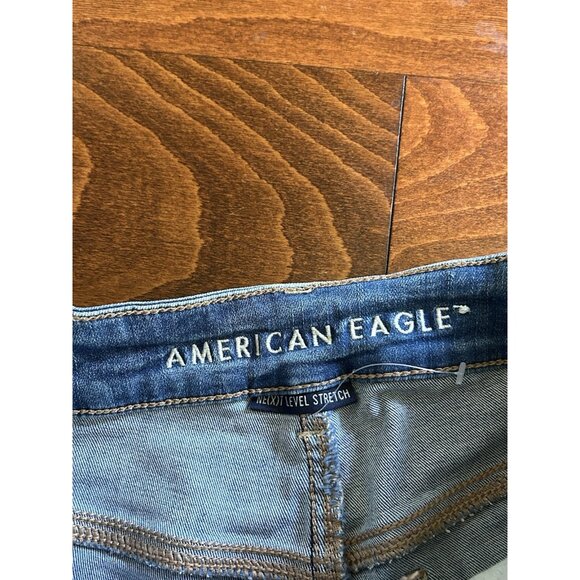 American Eagle Outfitters Jean Shorts Cut-Off High Rise Shortie 4 Distressed - Picture 4 of 8